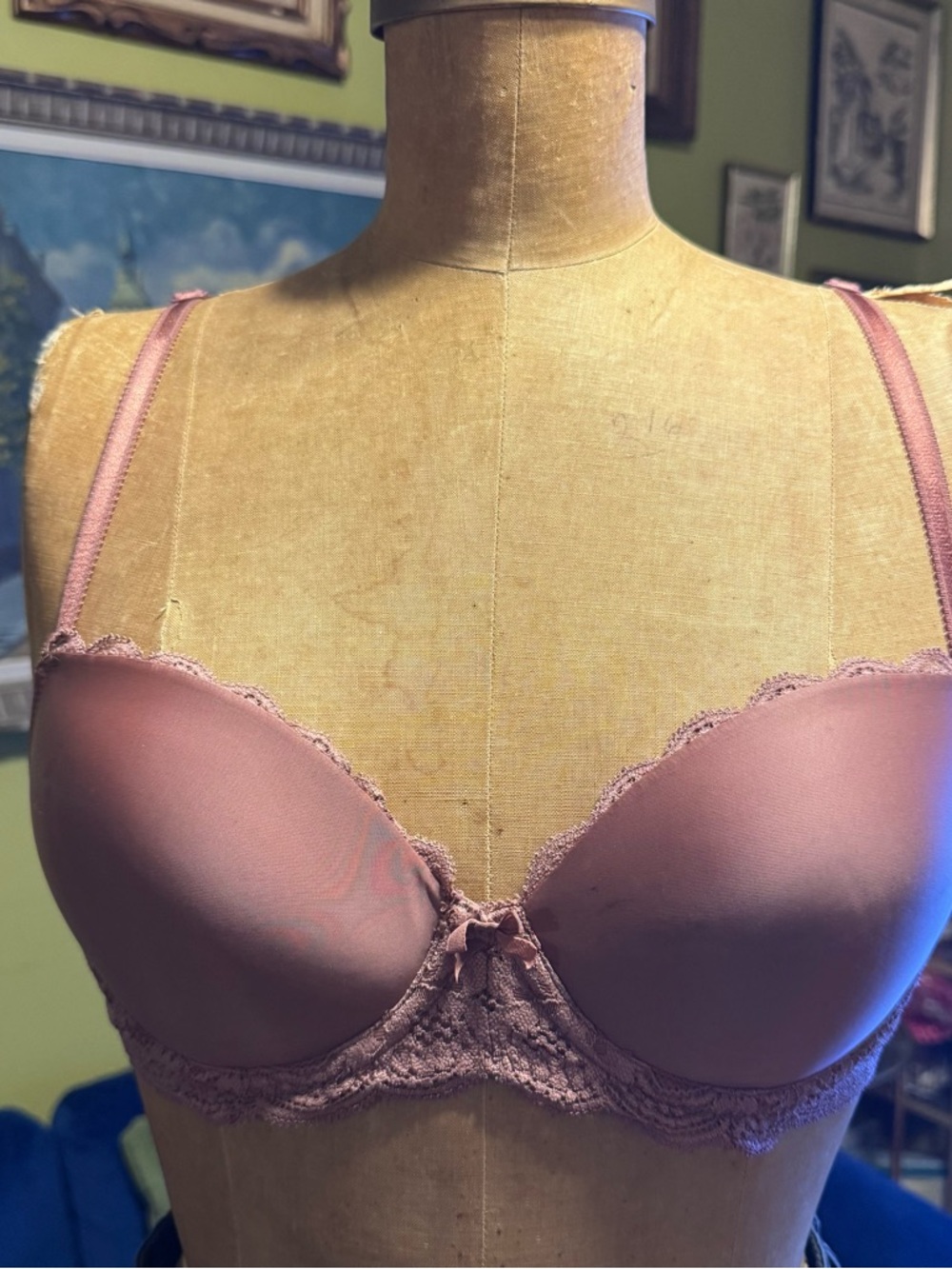 Victoria's Secret Mauve Lace Trim Underwire Bra